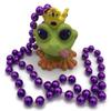 Rubber Crown Frog Prince Mardi Gras Bead Necklace New Orleans Beads Squeaks view 1