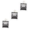 balacoo 3 pcs Grasshopper cage Caterpillar cage Cricket Storage Holder Kit Critter Habitat cage Cricket Cage Parrot Carrier Butterfly House Wooden Birdcage Portable Travel view 1