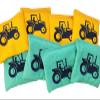 Green and Yellow Tractor Cornhole Bags Full Size Regulation Corn hole view 1
