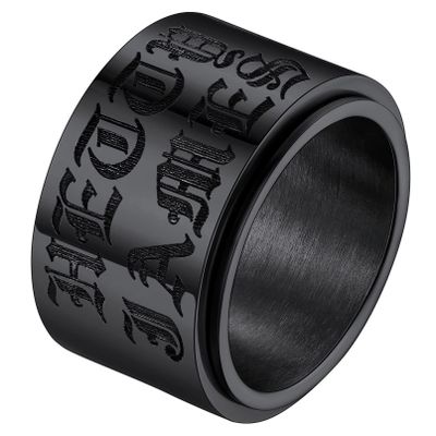 Customize Fidget Spinner Ring for Male Free Engrave Name Rotating Band for Anxiety Birthday Gift for Boyfriend Father