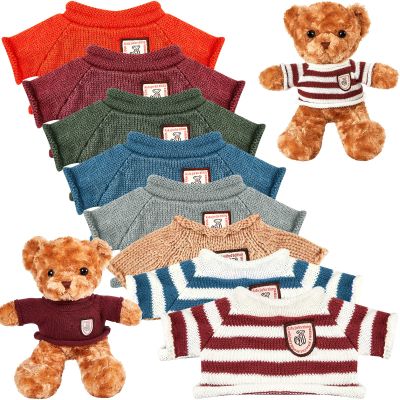 Sratte 8 Pcs Doll Clothes Plush Bear Clothes Cute Stuffed Animal Doll Accessories Bear Sweater Outfit Fit Most 14-18 Inch Christmas Bears Animal Plush Dolls Stuffed Toys Gift