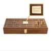 Alex Cramer Le Club Luxury Domino Set with USA-Made Handcrafted Walnut Case and Cribbage Top - 28 Tournament Quality Indestructible Spinner Dominoes. Gold & Nickel pegs view 1