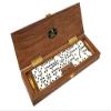 Alex Cramer Le Club Luxury Domino Set with USA-Made Handcrafted Walnut Case and Cribbage Top - 28 Tournament Quality Indestructible Spinner Dominoes. Gold & Nickel pegs view 2