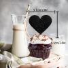 18pcs Black Gold Glitter Dessert Cupcake Pick for Straight Outta 1980 Cheer to 46 Years Old Theme Decor Supplies Happy 46th Birthday Party Decoration view 2