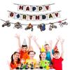 28pcs Motorcycle Theme Banner Party Supplies Dirt Bike Birthday Decoration Dirt Bike Party Supplies Banner Cake Cupcake Topper for Boy Riding Room Wall Decoration view 4