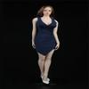 Fremego 1/6 Scale Female Clothes,Women's Sleeveless Dress Long Skirt Slim Costume Shoes Clothing for 12inch PH TBL JO Female Action Figure Body (Dark Blue) view 3