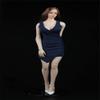 Fremego 1/6 Scale Female Clothes,Women's Sleeveless Dress Long Skirt Slim Costume Shoes Clothing for 12inch PH TBL JO Female Action Figure Body (Dark Blue) view 4