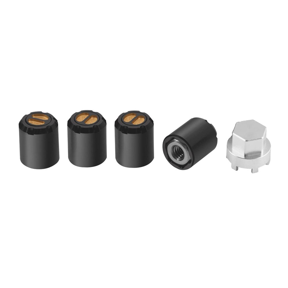 DJX 4PCS Aluminum M2.5 Wheel Nut Center Cap Locking Hubs for TRX-4M TRX4M Etc 1/18 RC Crawler Car (Black and Gold)
