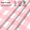 12 Pcs Pink Gingham Tablecloth 54  108 Inches Pink and White Checkered Table Cloth Disposable Plastic Waterproof Tablecover for Outdoor Picnic, Birthday Party, Holiday Dinner view 3