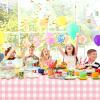 12 Pcs Pink Gingham Tablecloth 54  108 Inches Pink and White Checkered Table Cloth Disposable Plastic Waterproof Tablecover for Outdoor Picnic, Birthday Party, Holiday Dinner view 4