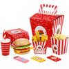 Wooden Fast Food Burger Fries Deluxe Dinner Set, Kitchen Pretend Play Accessories Toy, Realistic Burger Fries Pretend Play Food Set Toy House Props Educational view 1