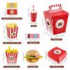 Wooden Fast Food Burger Fries Deluxe Dinner Set, Kitchen Pretend Play Accessories Toy, Realistic Burger Fries Pretend Play Food Set Toy House Props Educational view 2