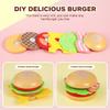 Wooden Fast Food Burger Fries Deluxe Dinner Set, Kitchen Pretend Play Accessories Toy, Realistic Burger Fries Pretend Play Food Set Toy House Props Educational view 4