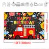 Mocsicka Fireman Birthday Backdrop Fire Truck Happy Birthday Party Decorations Banner Fireman Theme Kids Bday Background Boys Birthday Party Supplies (10x8ft) view 4