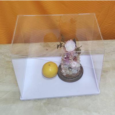 MECC Openable Clear Acrylic Display Case-Assemble Countertop Box with white Base for Display-Clear Display Box,Dustproof Protection Showcase for Figures Toys Collectibles (18x12x12inch/45x30x30CM)