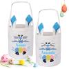 2 Pack Personalized Easter Baskets for Boys Girls, VAPCUFF Easter Baskets Empty Easter Basket Bags for Kids Easter Bunny Basket Easter Eggs Hunt Basket Easter Gifts Baskets view 1