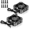2 Pack 35mm RC Motor Cooling Fan 21000RPM 8.4V Aluminum ESC Motor Cooling Fan Heatsink for RC Car 1/8 1/10 Scale 3650,3660,540,550 Brushless Motor (Black Silver) view 1
