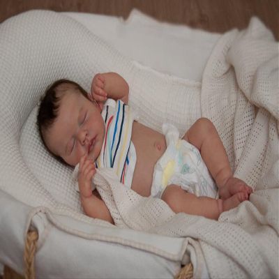Angelbaby Realistic Reborn Baby Dolls Silicone Full Body 19 inch Lifelike Sleeping Newborn Baby Girl Doll Weighted Washable Real Feel Baby Cute Reborn Doll Sets