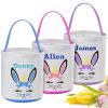 Personalized Easter Basket for Kids, VAPCUFF 3 Pack Custom Easter Baskets for Boys Girls Easter Bunny Basket Gifts Easter Eggs Hunt Basket Easter with Handle Baskets Easter Gifts Basket view 1