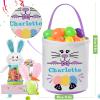 3 Pack Personalized Easter Basket for Kids, VAPCUFF Easter Baskets for Boys Girls Easter Bunny Basket Easter Basket Bags Easter Gifts Baskets for Kids Easter Empty Basket Easter Egg Hunt Basket view 2