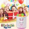 2 Pcs Personalized Easter Basket, VAPCUFF Easter Basket with Name Easter Baskets for Kids Easter Bunny Basket Bags Easter Basket with Handle Easter Eggs Hunt Baskets for Kids Easter Gifts Basket view 4