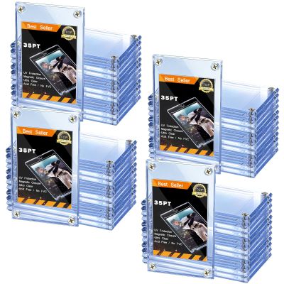 35 Pieces Acrylic Card Holder Screw Trading Card Protector 35 PT Clear Protectors for Baseball Football Sports Game Cards Storage and Display