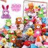 300 Pack Valentines Mini Stuffed Animals Bulk Mini Animals Plush Toy Set Assortment Small Plush Keychain Decoration for Kids Birthday Valentines Exchange Gifts Carnival Prizes Goodie Bag Fillers view 1