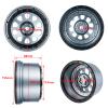 4pcs 4.3inches Aluminum RC Beadlock Wheel Rims Hubs for 1/5 X-MAXX Buggy Truck 10151-13 Tire (Titanium Black) view 2