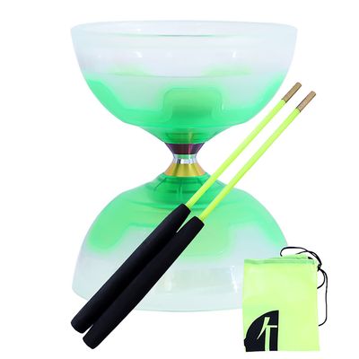 Erencook Chinese Yoyo Diabolo Set - Triple Bearings LED Diabolo with Diablo Sticks, String & Net Bag (Green)