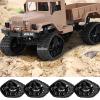 4Pcs RC Truck Track Wheel, Upgrade RC Car Tire Wheel Rubber Crawler Tyre, RC Military Truck Track Wheels for WPL 1/16 RC Military Truck view 4