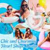 Junkin 47. 3 x 39. 4 Inch White Heart Pool Float Bachelorette Inflatable Swim Float Bride Pool Water Ring Loungers Tube Swimming for Engagement, Wedding, Summer Beach Party(2 Pcs) view 4