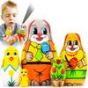 AEVVV Easter Nesting Dolls Set 5 pcs - Handmade Russian Matryoshka Stacking Doll - Easter Wooden Cartoon Bunny Decorations Gifts view 1