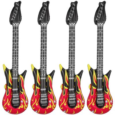 ibasenice Inflatable Guitar Toy for Kids 90In PVC Musical Instrument Pool Party Decoration Birthday Favors Classroom Rewards Summer Fun
