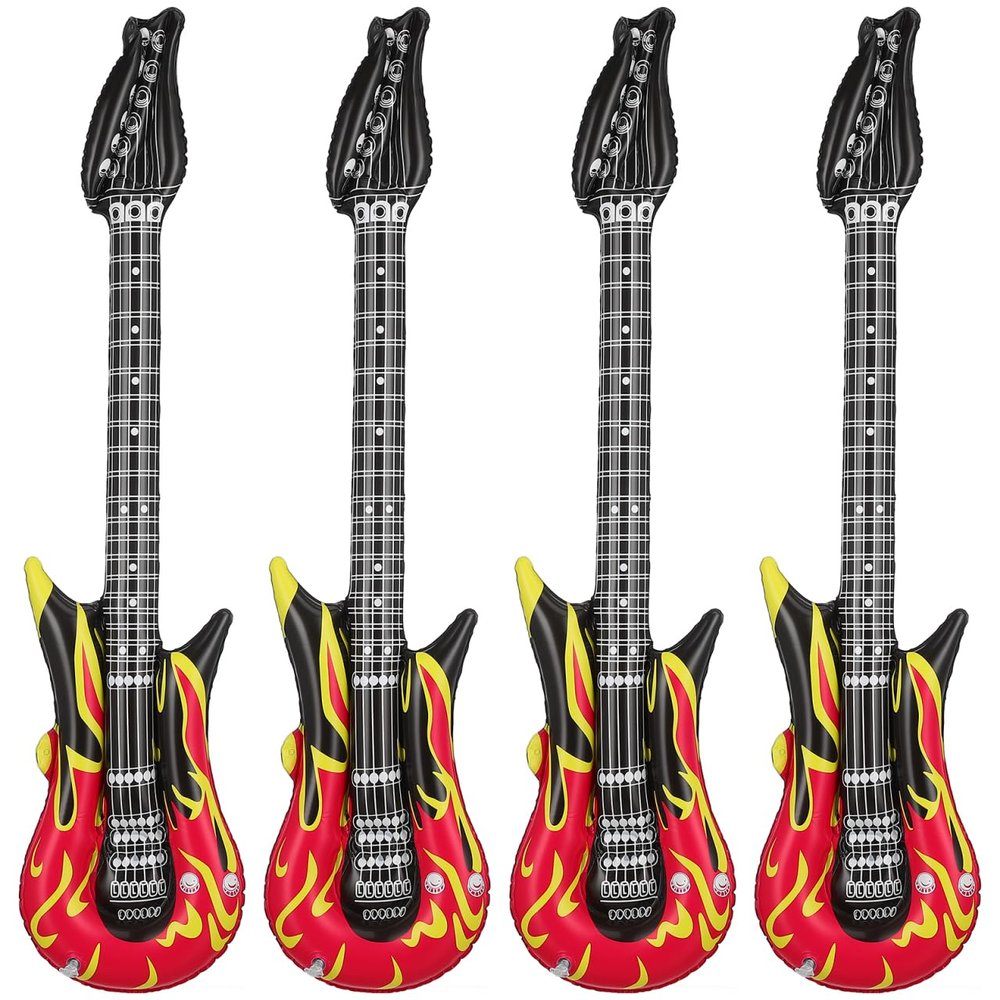 ibasenice Inflatable Guitar Toy for Kids 90In PVC Musical Instrument Pool Party Decoration Birthday Favors Classroom Rewards Summer Fun