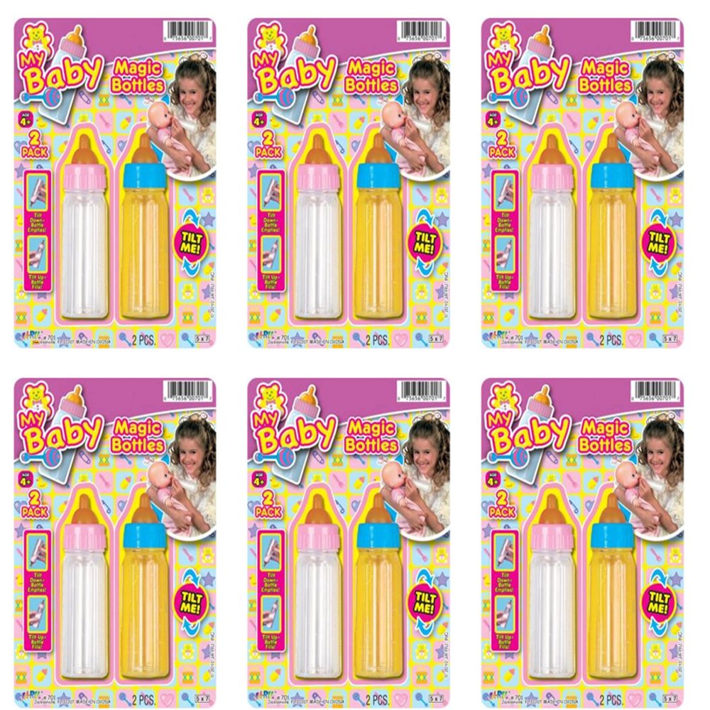 JA-RU Magic Baby Doll Bottles Milk Bottle and Juice Bottle, Great Baby Doll Accessories. Set with 2 Bottles. 701-6