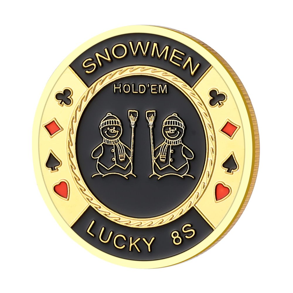 LuluCircle Poker Guard, Weights for Poker, Poker Gifts for Men, Poker Card Protector, Poker Accessories, Coin Collectibles, Poker Chips Coin with Plastic Case (Pocket Eights)