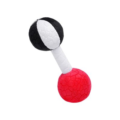 Almencla Soft Baby Rattle Dumbbell Toy, Activity Toys with Sounds, Early Development,Baby Barbell Rattle for Girls, Infants Present Gift Newborn Boys, Black