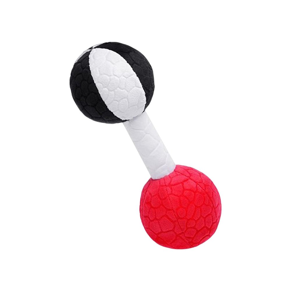 Almencla Soft Baby Rattle Dumbbell Toy, Activity Toys with Sounds, Early Development,Baby Barbell Rattle for Girls, Infants Present Gift Newborn Boys, Black