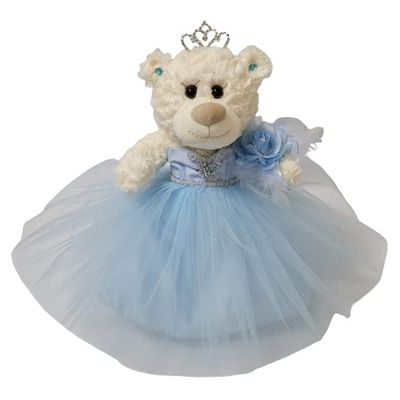 KINNEX COLLECTIONS SINCE 1997 Petite Quinceaera Teddy Bear with Dress Decorative Accent Keepsake for 15 Aos, OSO Quinceaera Decorativo B09631-4 (Baby Blue)