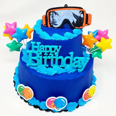 Skiing Skier Ski Goggles 7 Piece Themed Birthday Cake Topper Set