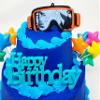 Skiing Skier Ski Goggles 7 Piece Themed Birthday Cake Topper Set view 3