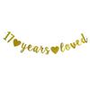 17 Years Loved banner-Girls/Boys 17th Birthday Party Sign,17Th Anniversary/Birthday Party Decorations Supplies view 1