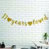 17 Years Loved banner-Girls/Boys 17th Birthday Party Sign,17Th Anniversary/Birthday Party Decorations Supplies view 2