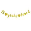18 Years Loved banner-Happy 18th Birthday Party Sign,18Th Anniversary/Birthday Party Decorations Supplies view 1