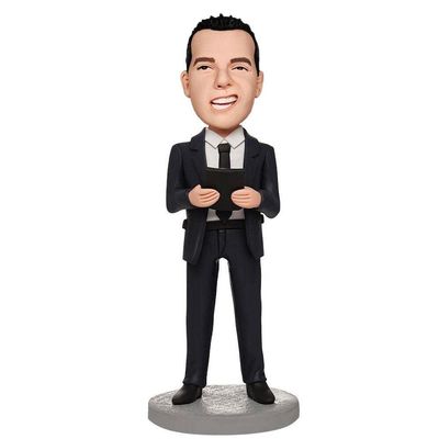 mydedor Custom Bobbleheads Figurine Customized Doll, Business Woman with a Notebook Custom Bobble Head, Bobble Head Figures Handmade Personalized Sculpture Gift for Women