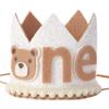 Little Bear Wild One Birthday Hat - Neutral Bear Crown for Baby's 1st Birthday Party Supplies and Decorations view 1