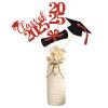 24 Pieces Graduation Party Centerpieces for Tables 2025 Red Glitter Graduation Centerpiece Sticks Class of 2025 Table Toppers for 2025 Graduation Party Table Decorations view 1