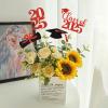 24 Pieces Graduation Party Centerpieces for Tables 2025 Red Glitter Graduation Centerpiece Sticks Class of 2025 Table Toppers for 2025 Graduation Party Table Decorations view 3