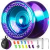Yoyo Professional Responsive Yoyo V8s - Dual Purpose YoYo for Kids Beginners, Pro Metal Yo-Yo for Adults with Unresponsive Yo yo Bearing + 12 Strings, Case Bag, Removal Tool (Purple Blue) view 1
