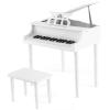 Goplus 30-Key Classical Kids Piano, Mini Grand Piano Wooden Learn-to-Play Musical Instrument Toy with Bench, Piano Lid, Music Rack, Gift for Boys Girls Aged 2+ Baby Toddler(4 Straight Leg-White) view 1